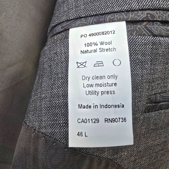 NWT Lauren Ralph Lauren Ultraflex 100% Wool Gray Sport Coat Blazer 46L - Picture 5 of 16